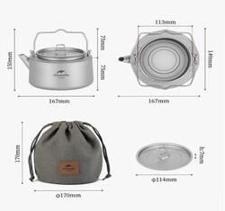 Naturehike Titanyum Kettle Çaydanlık 1 LT - 2