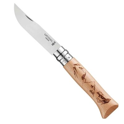 Opinel Inox No 08 Macera Yürüyüş Desenli Paslanmaz Çelik Çakı - 1