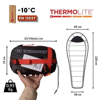 Trimm Impact -10C Ultralight Uyku Tulumu 195 Sol Kırmızı - 2