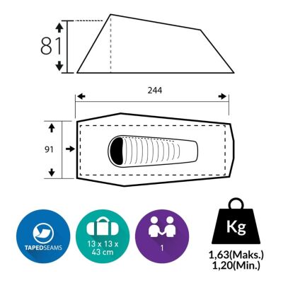 Trimm Solo 1 Kişilik 4 Mevsim Ultralight Çadır - 3